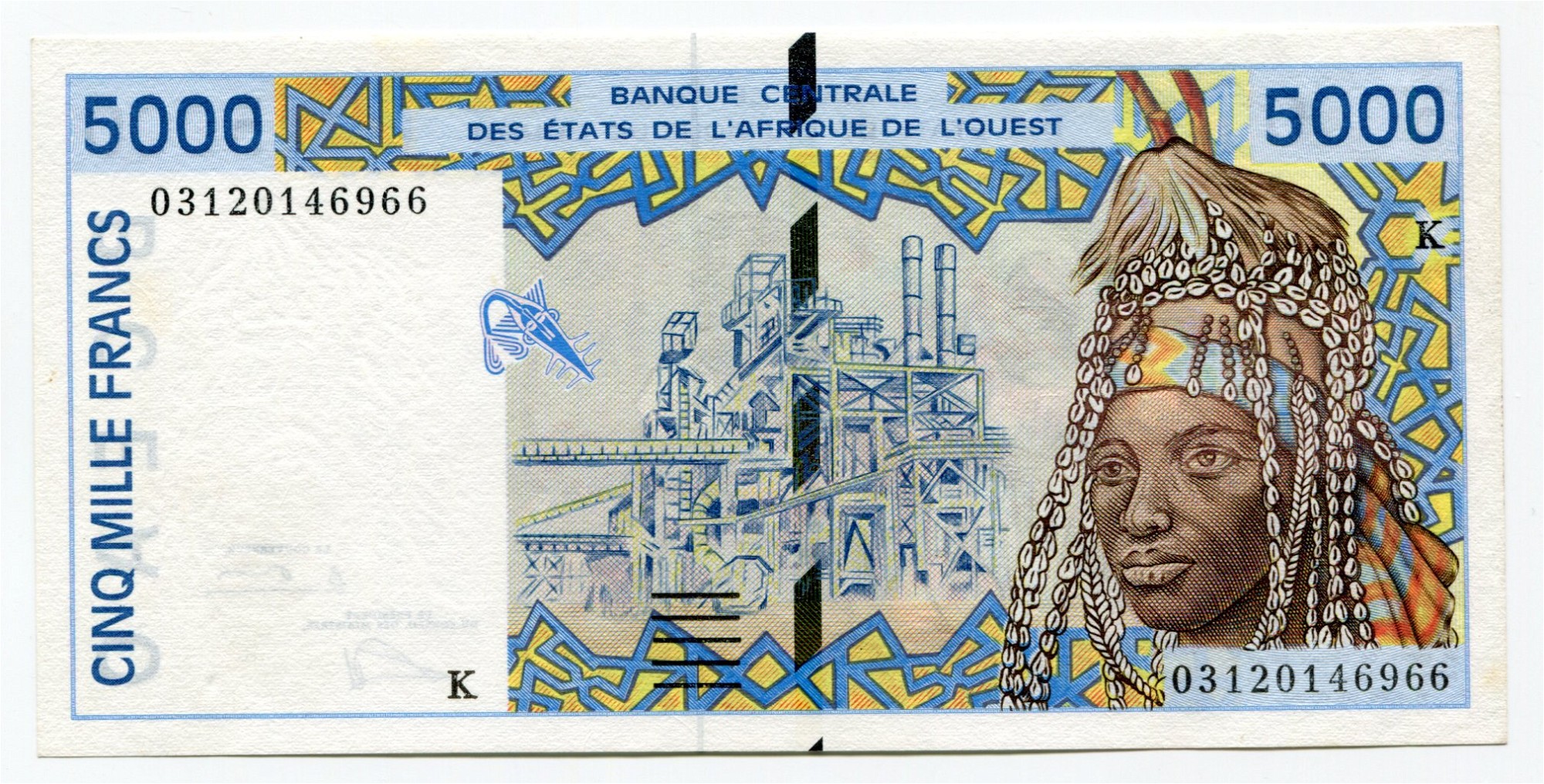 WEST AFRICAN   5.000  FRANCS  2003/2016  P.917S  Uncirculated S=GUINEA BISSAU 