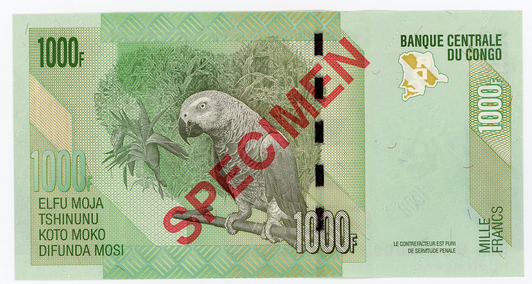 494 - Congo Democratic Republic 500 Francs 2002 Specimen