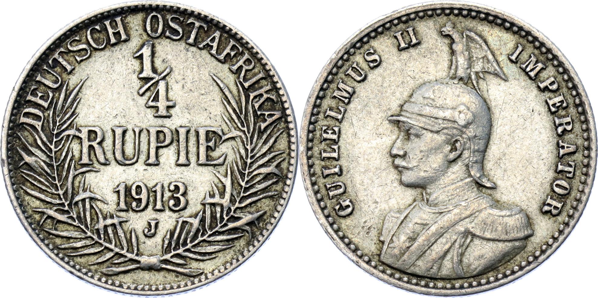 German East Africa 1/4 Rupie 1913 J | Katz Auction