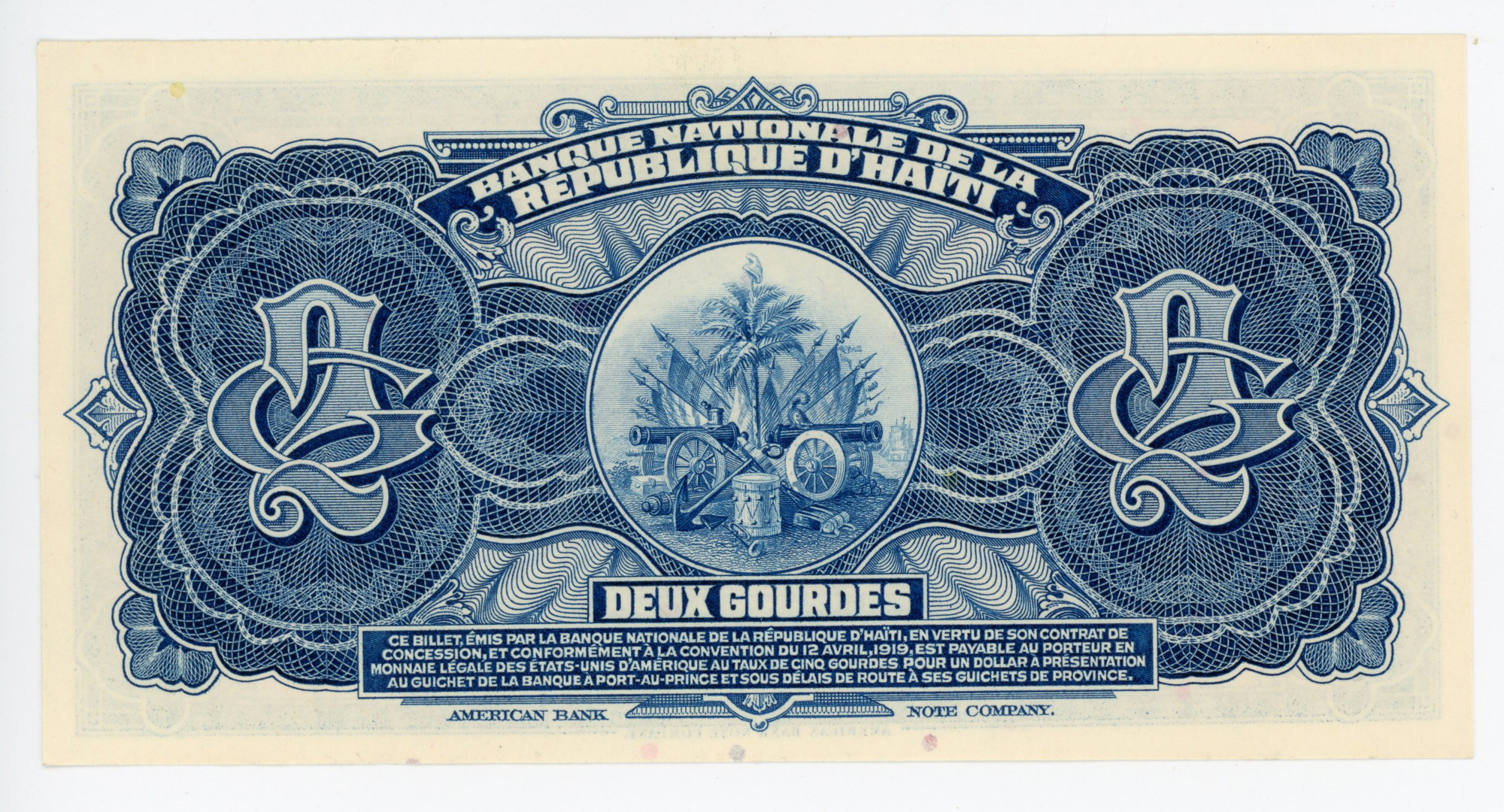 2853 - Haiti 2 Gourdes 1919