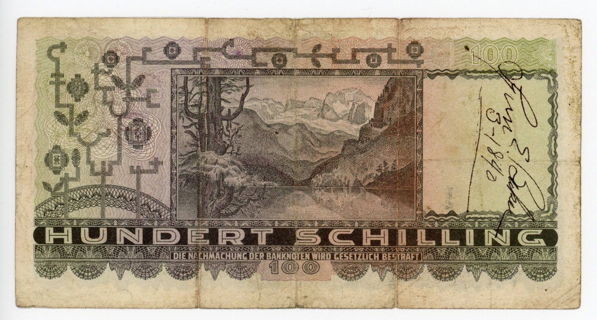 1598 - Austria 100 Schilling 1947