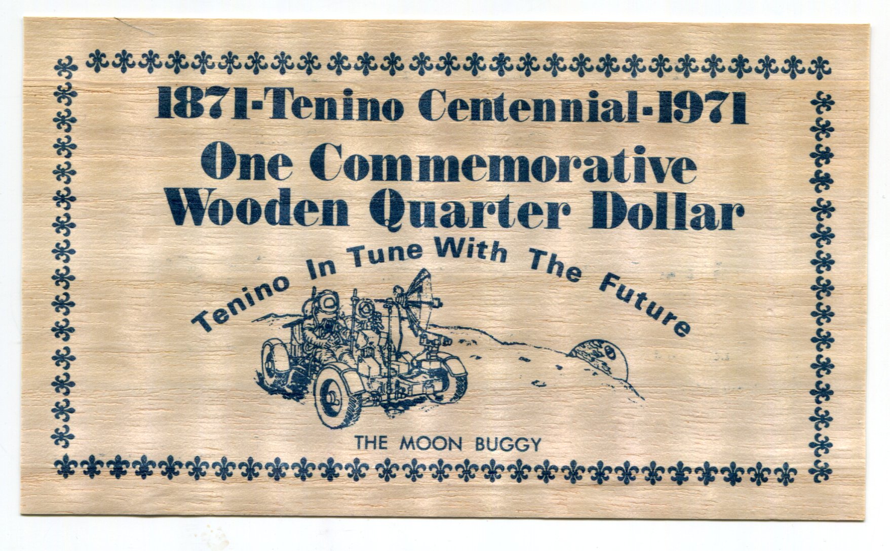 2929 - United States Washington, Tenino Chamber of Commerce 25 Cents 1971