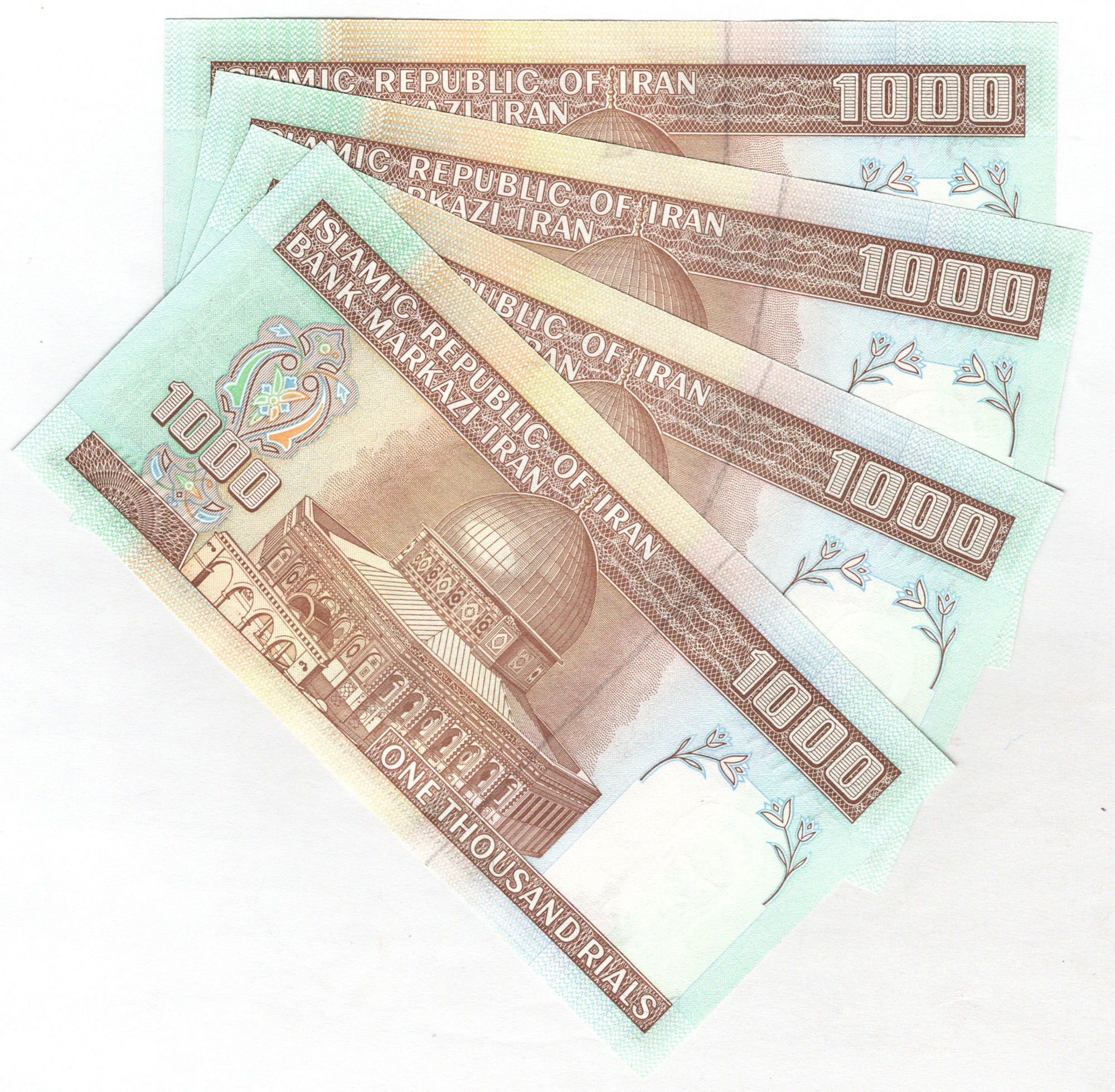 477 - Iran 4 x 1000 Rials 1992 (ND)