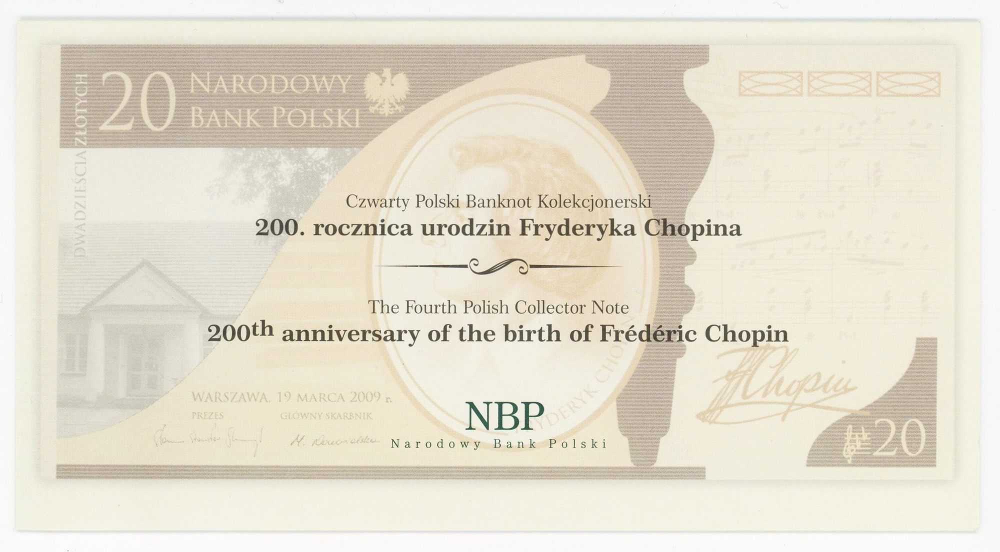 2478 - Poland 20 Zlotych 2009 Frederic Chopin