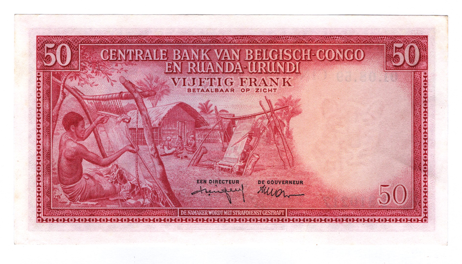 487 - Belgian Congo 50 Francs 1959