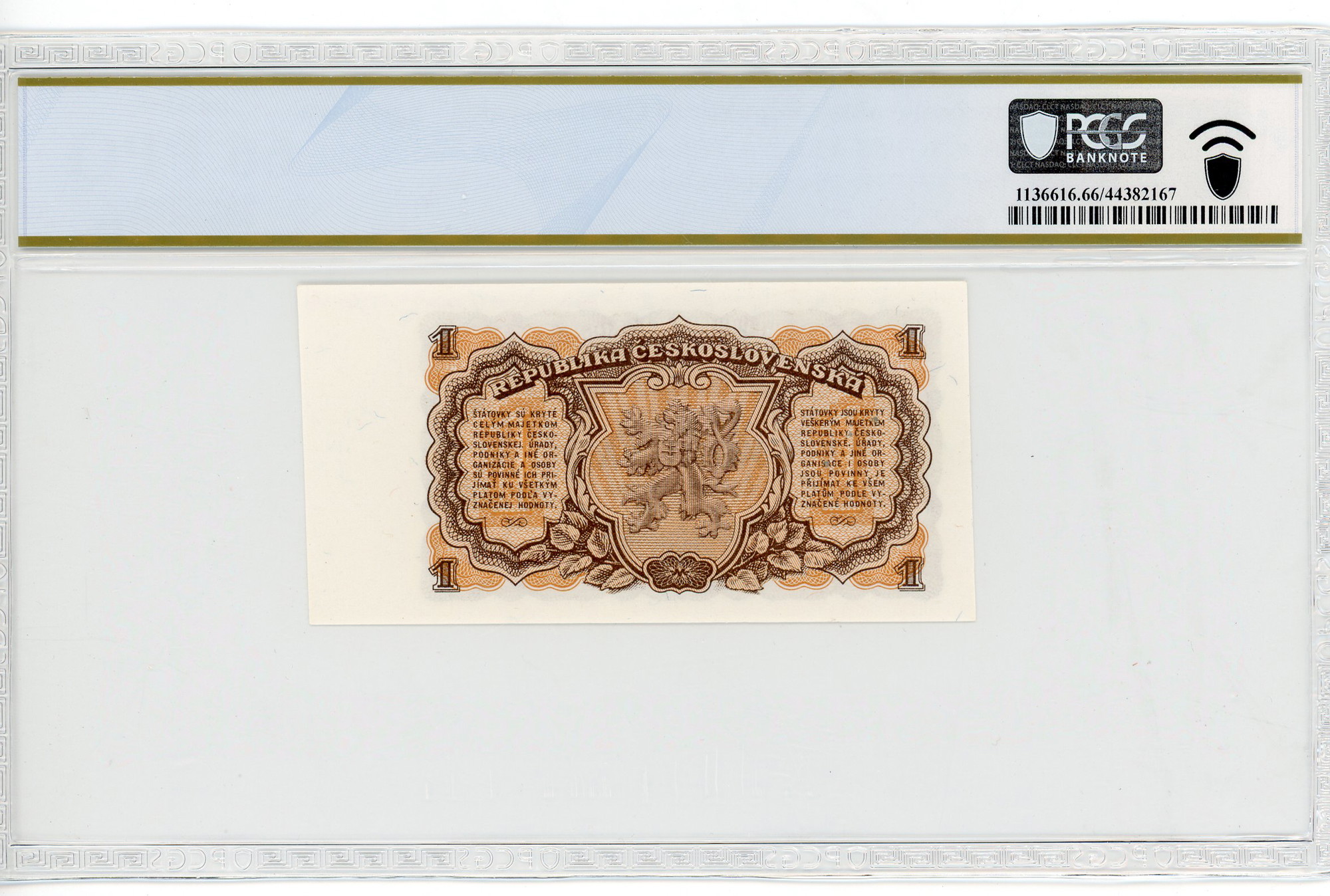 2494 - Czechoslovakia 1 Koruna 1953 Specimen PCGS 66