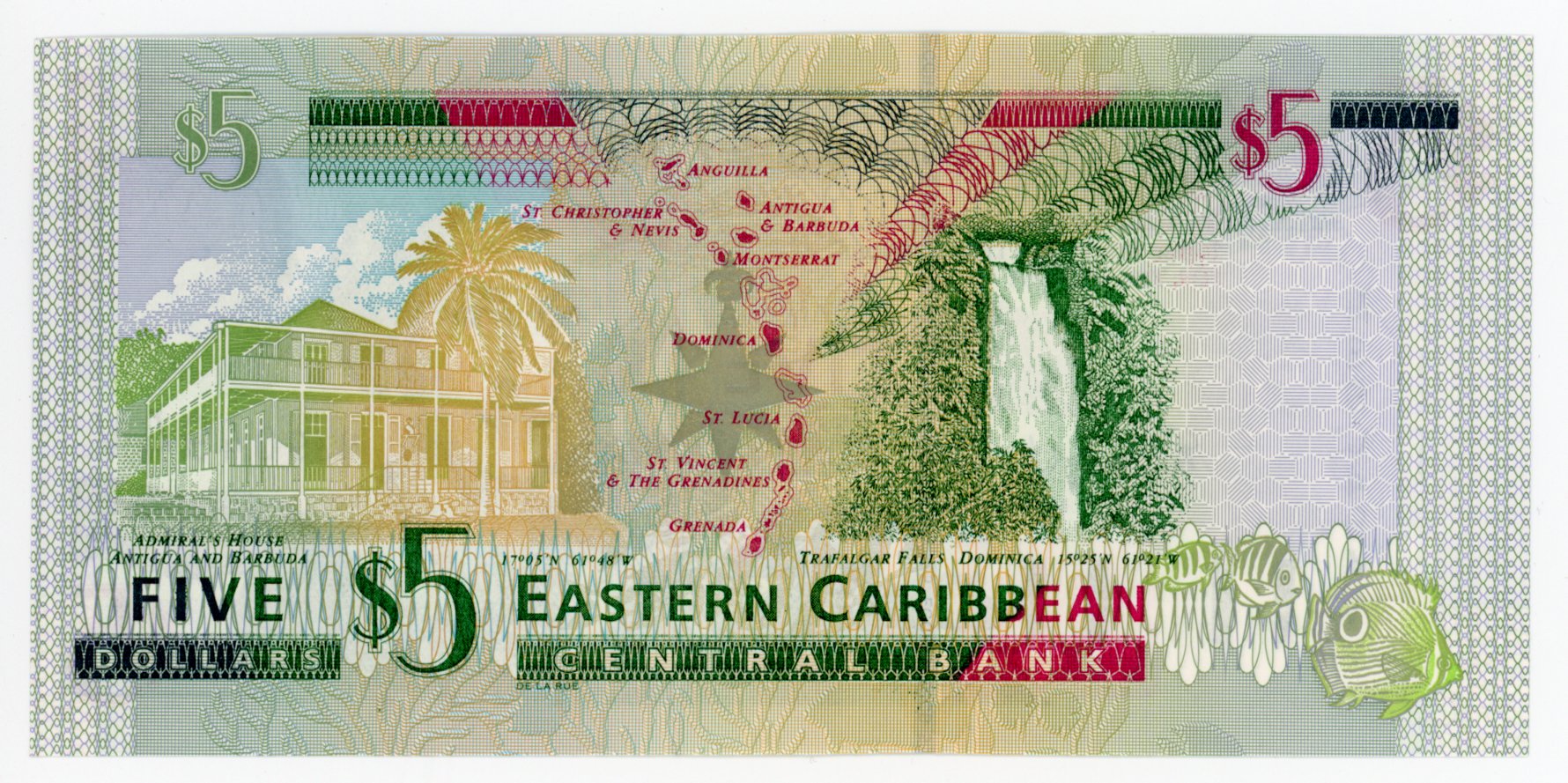 1793 - East Caribbean States Saint Vincent & The Grenadines 5 Dollars 2003 (ND)