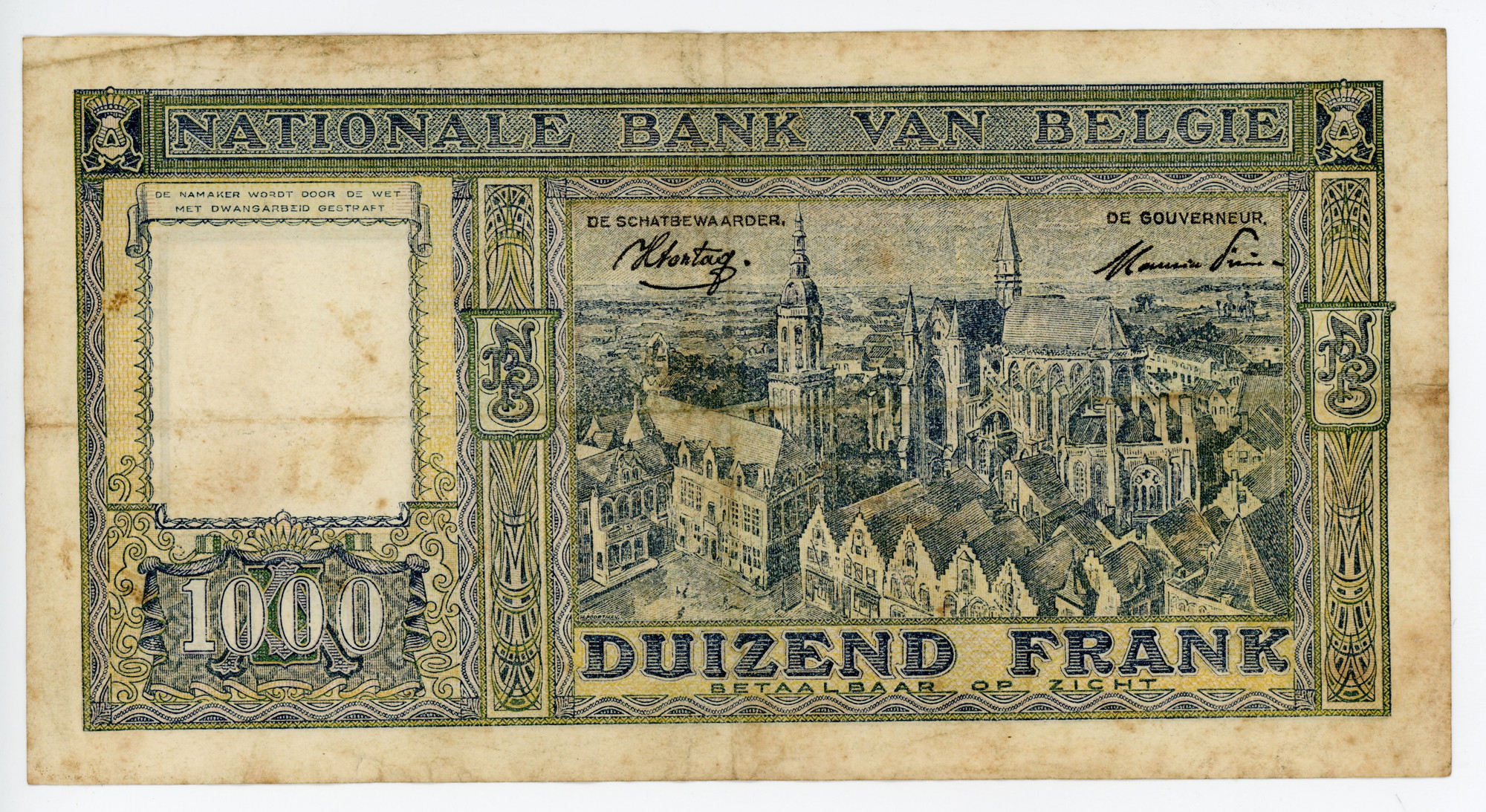 2624 - Belgium 1000 Francs 1944