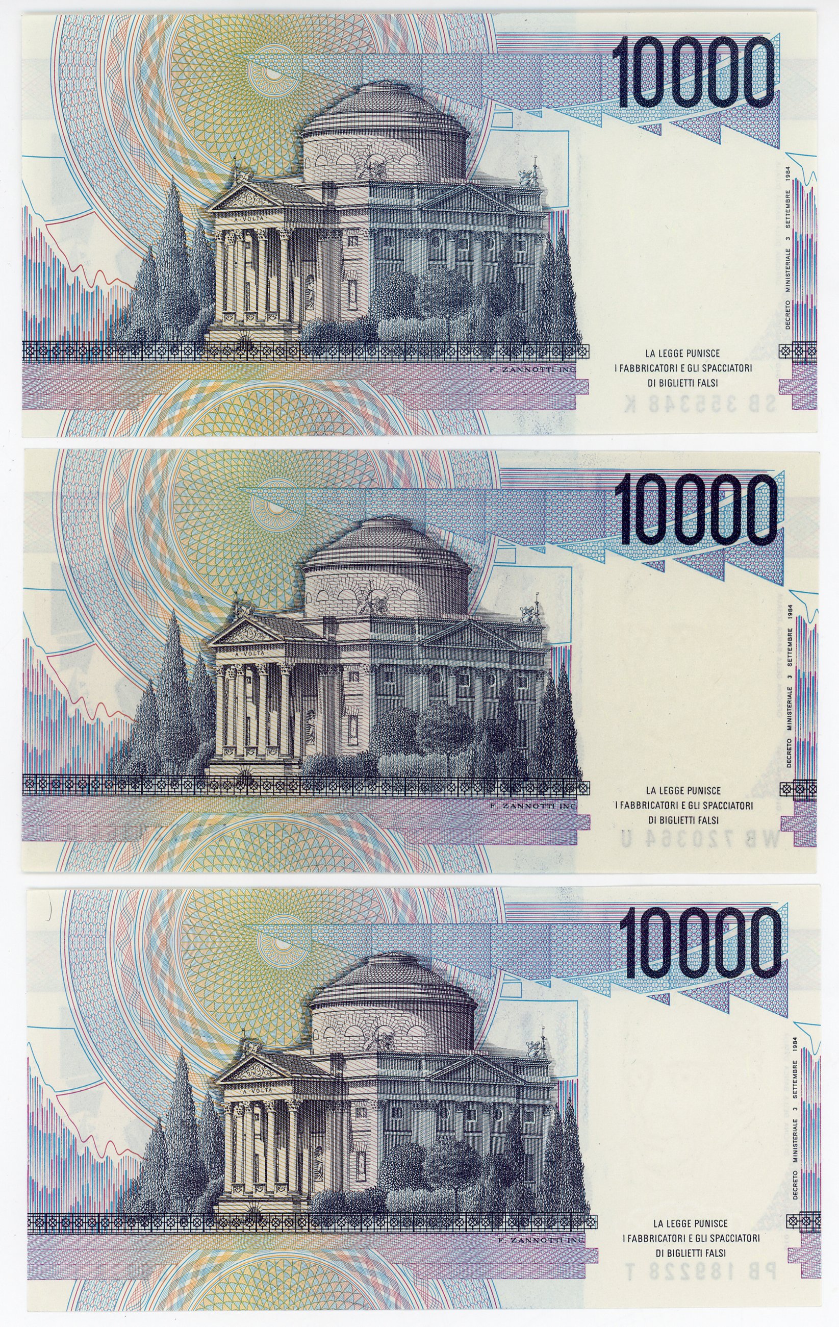 2455 - Italy 3 x 10000 Lire 1984 (ND)