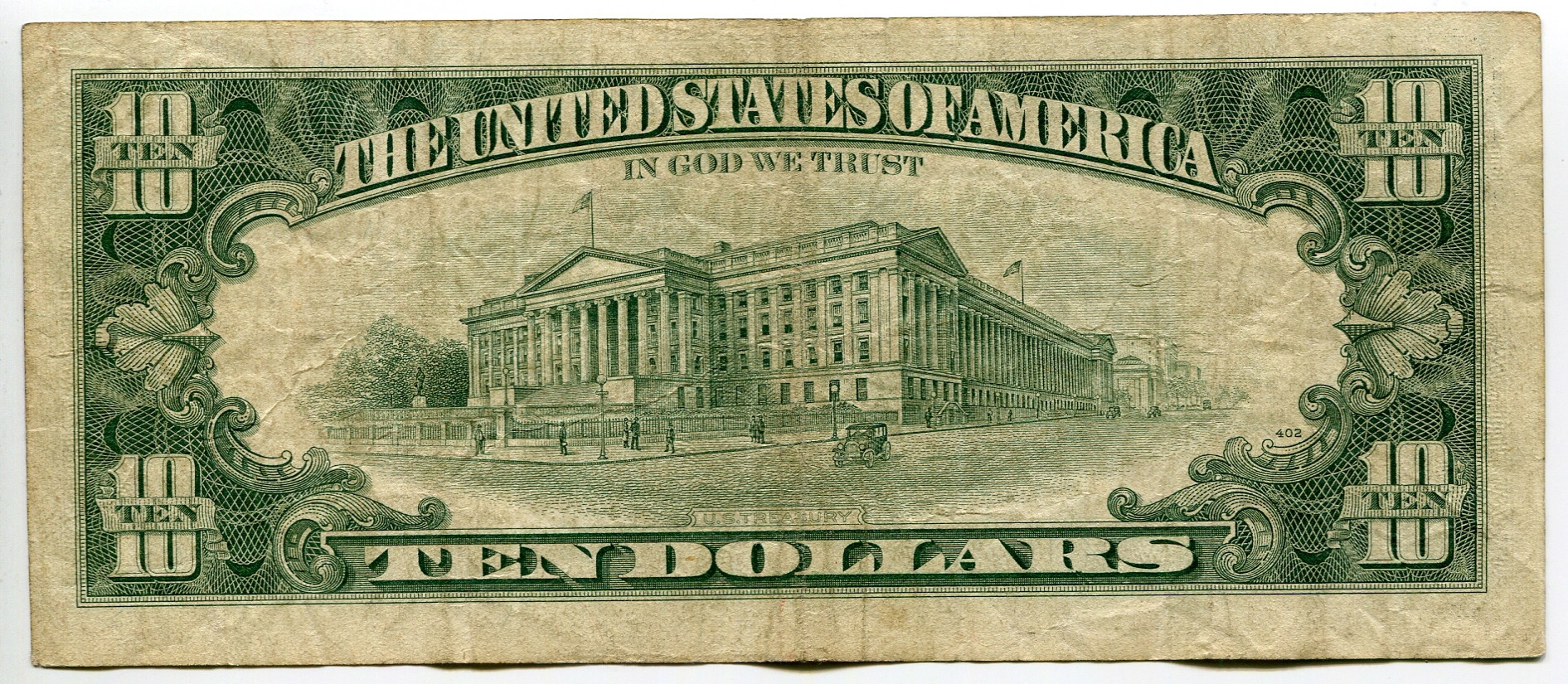 3243 - United States 10 Dollars 1985 Error Note
