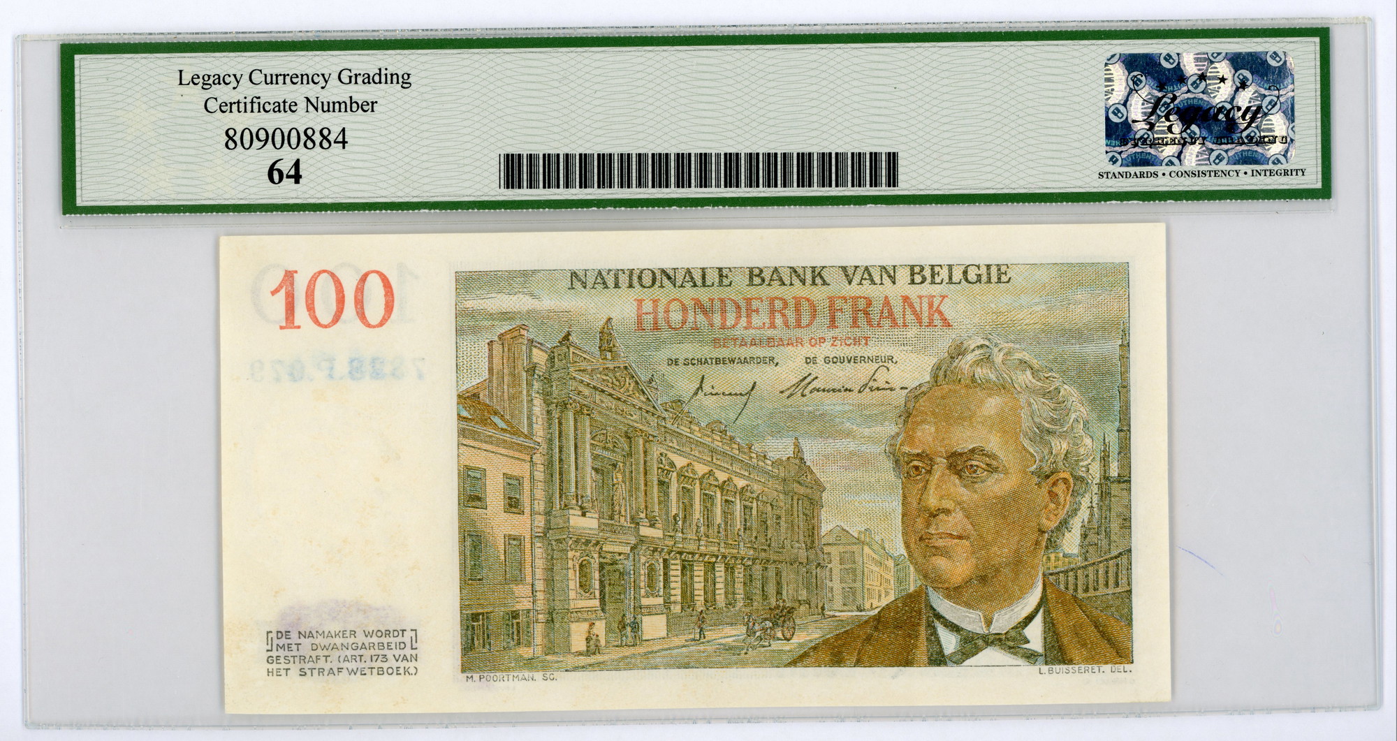 2089 - Belgium 100 Francs 1956 LCG 64