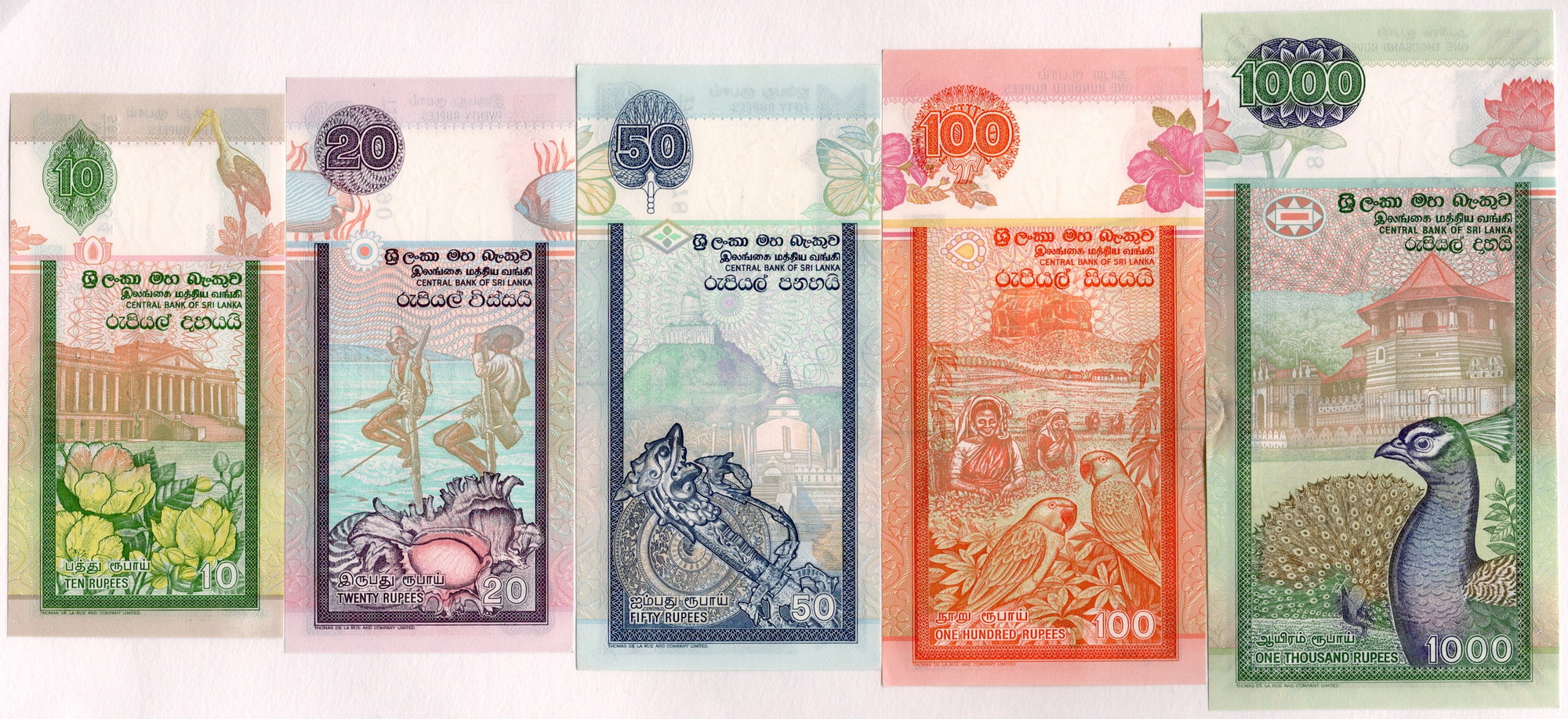 575 - Sri Lanka 10 - 20 - 50 - 100 - 1000 Rupees 1995 - 2006