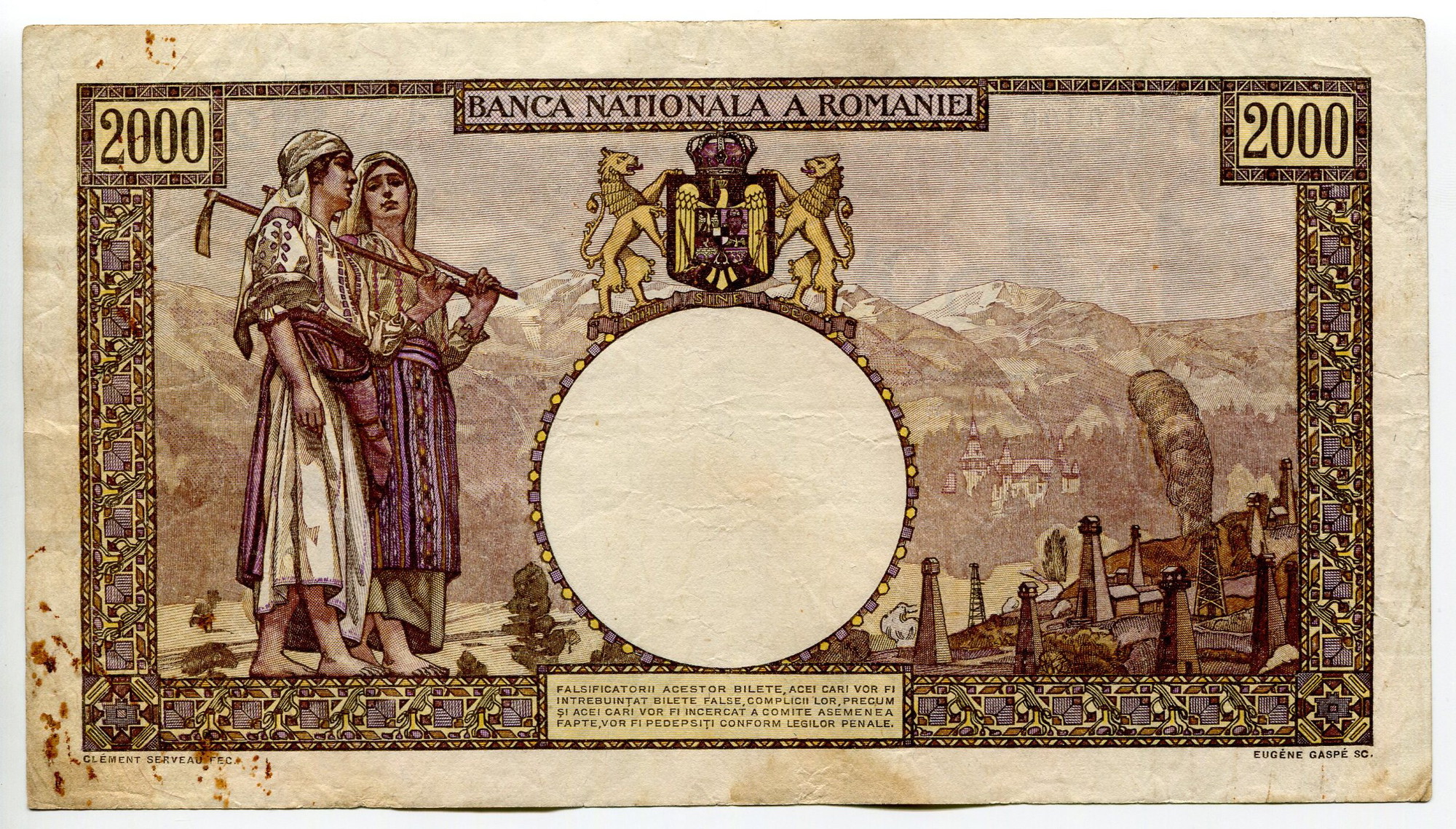 2324 - Romania 2000 Lei 1943