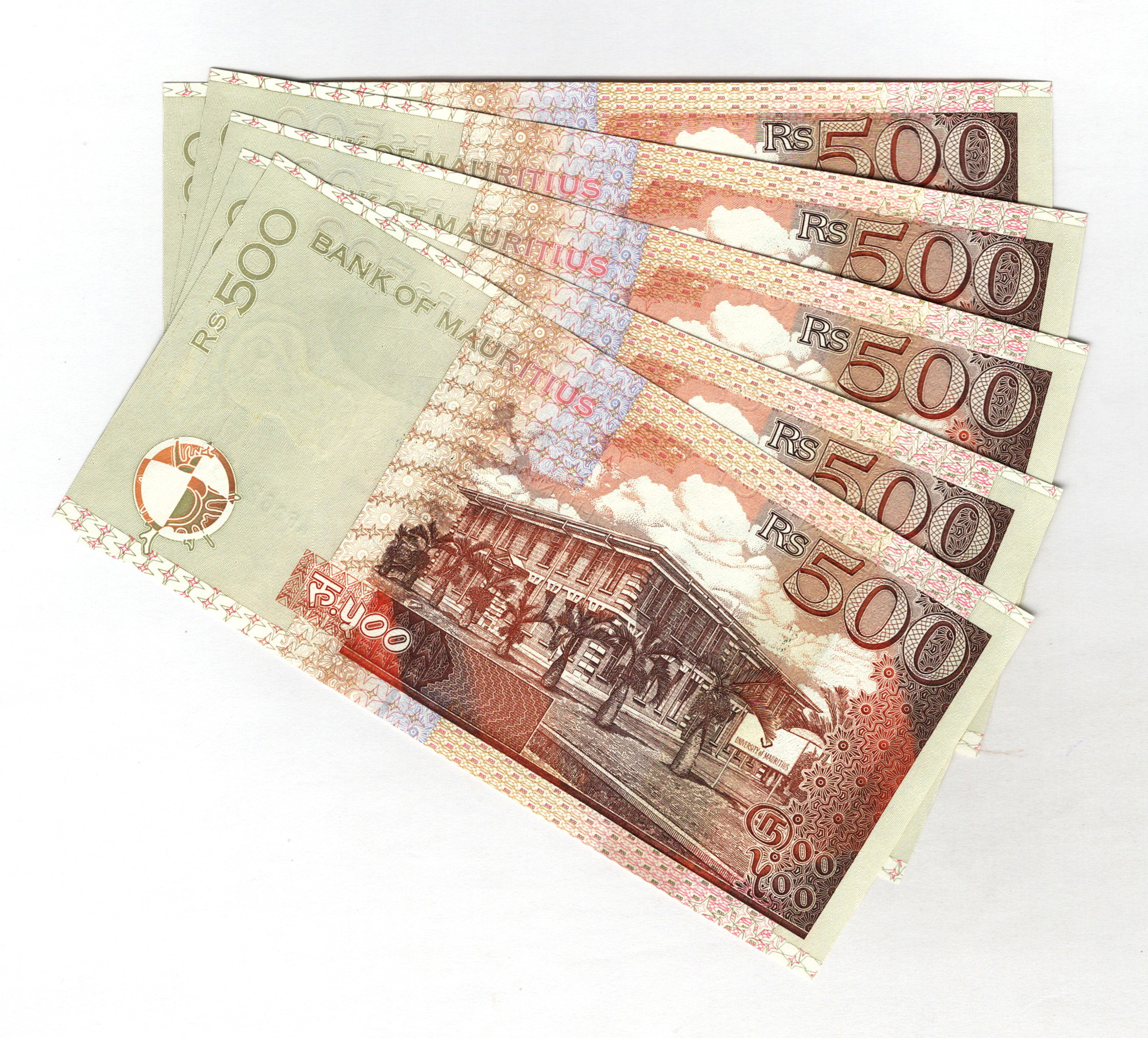 4221 - Mauritius 5 x 500 Rupees 2001