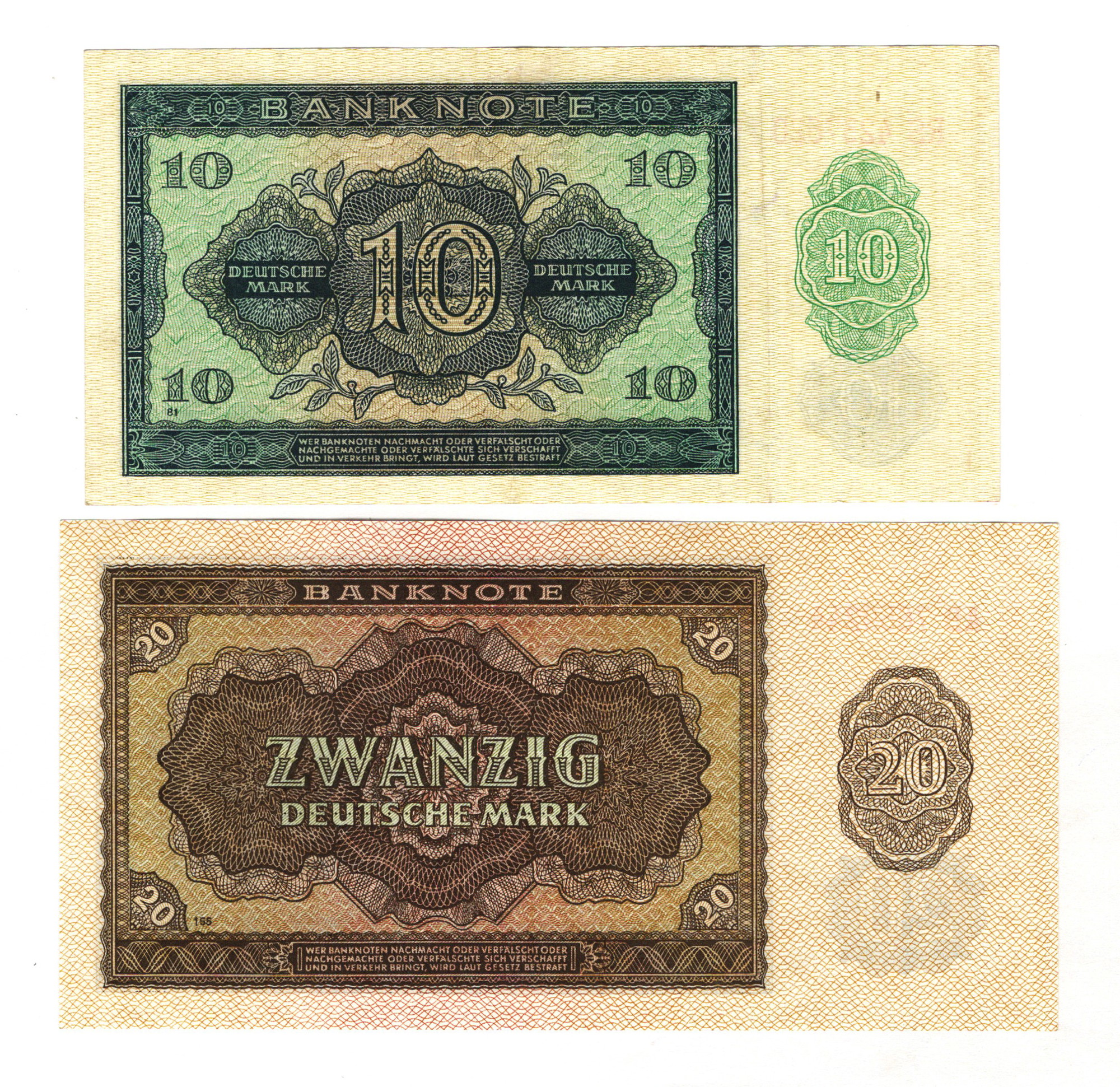 2962 - Germany - DDR 10 - 20 Deutsche Mark 1948