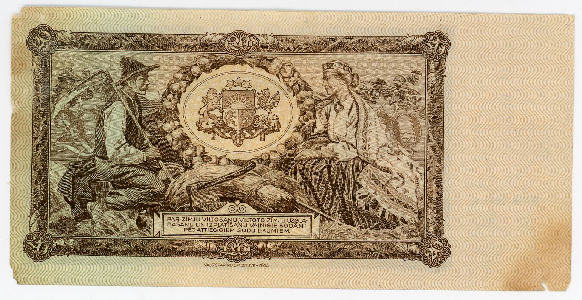 102 - Latvia 20 Latu 1935
