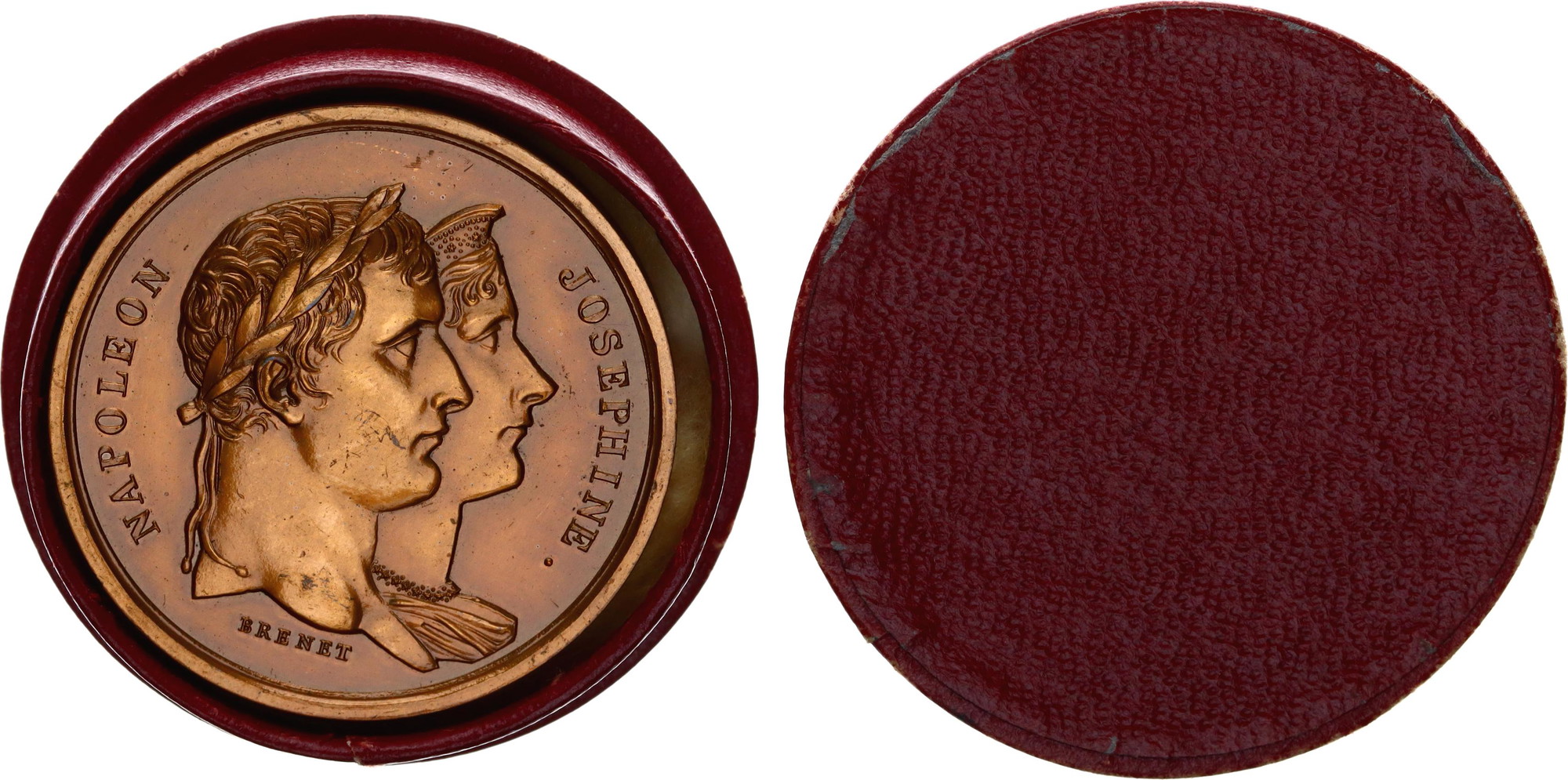 661 - France Bronze Commemorative Medal "Napoleon & Josephine" 1804 An XIII