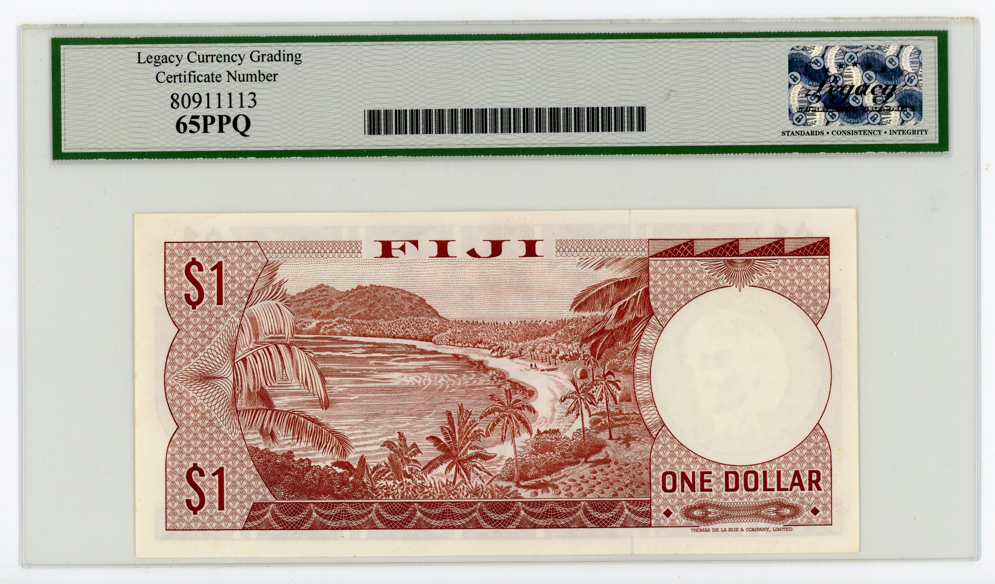 1224 - Fiji 1 Dollar 1974 (ND) LCG 65 PPQ Replacement