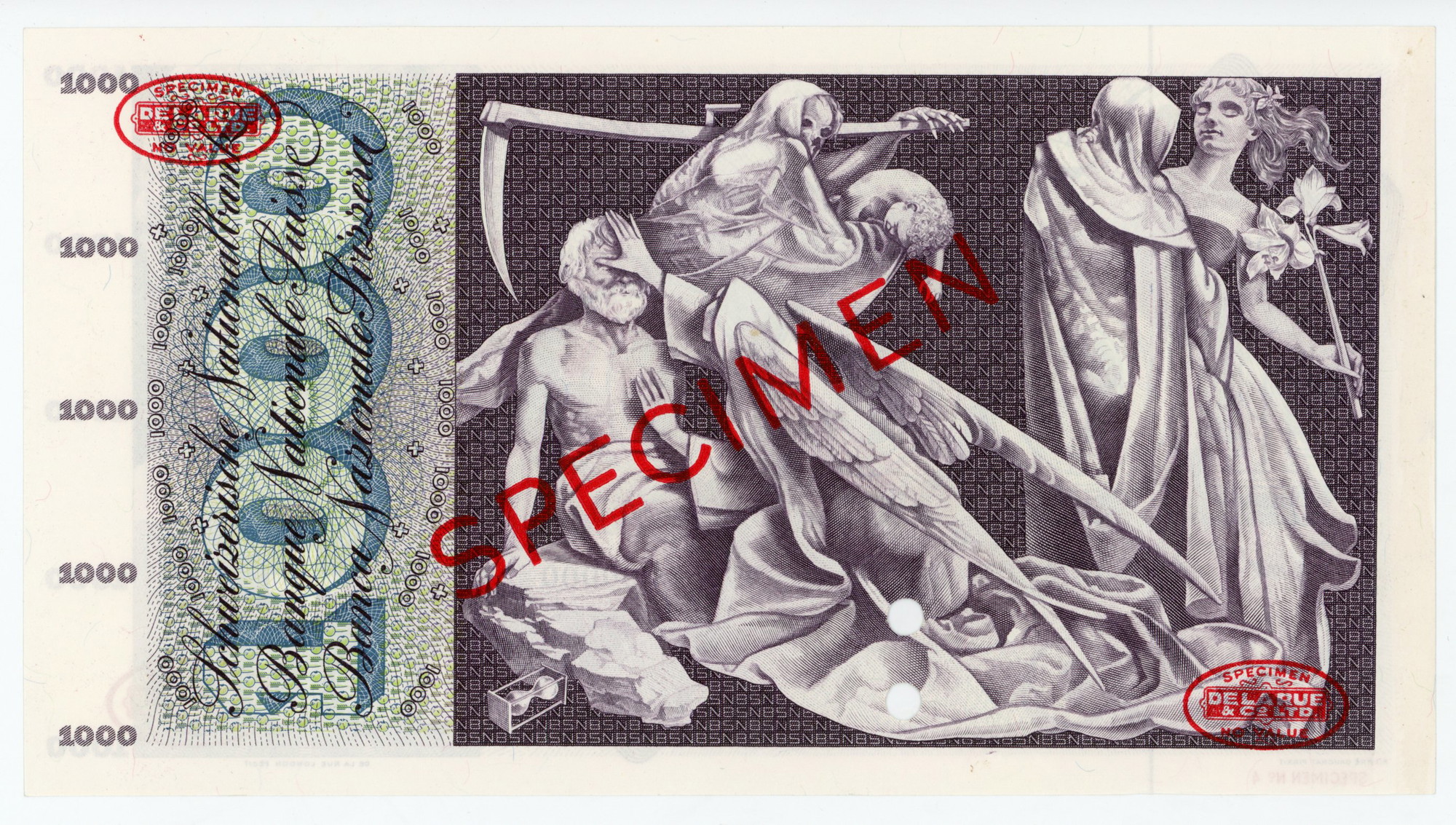 1966 - Switzerland 1000 Francs 1954 Specimen