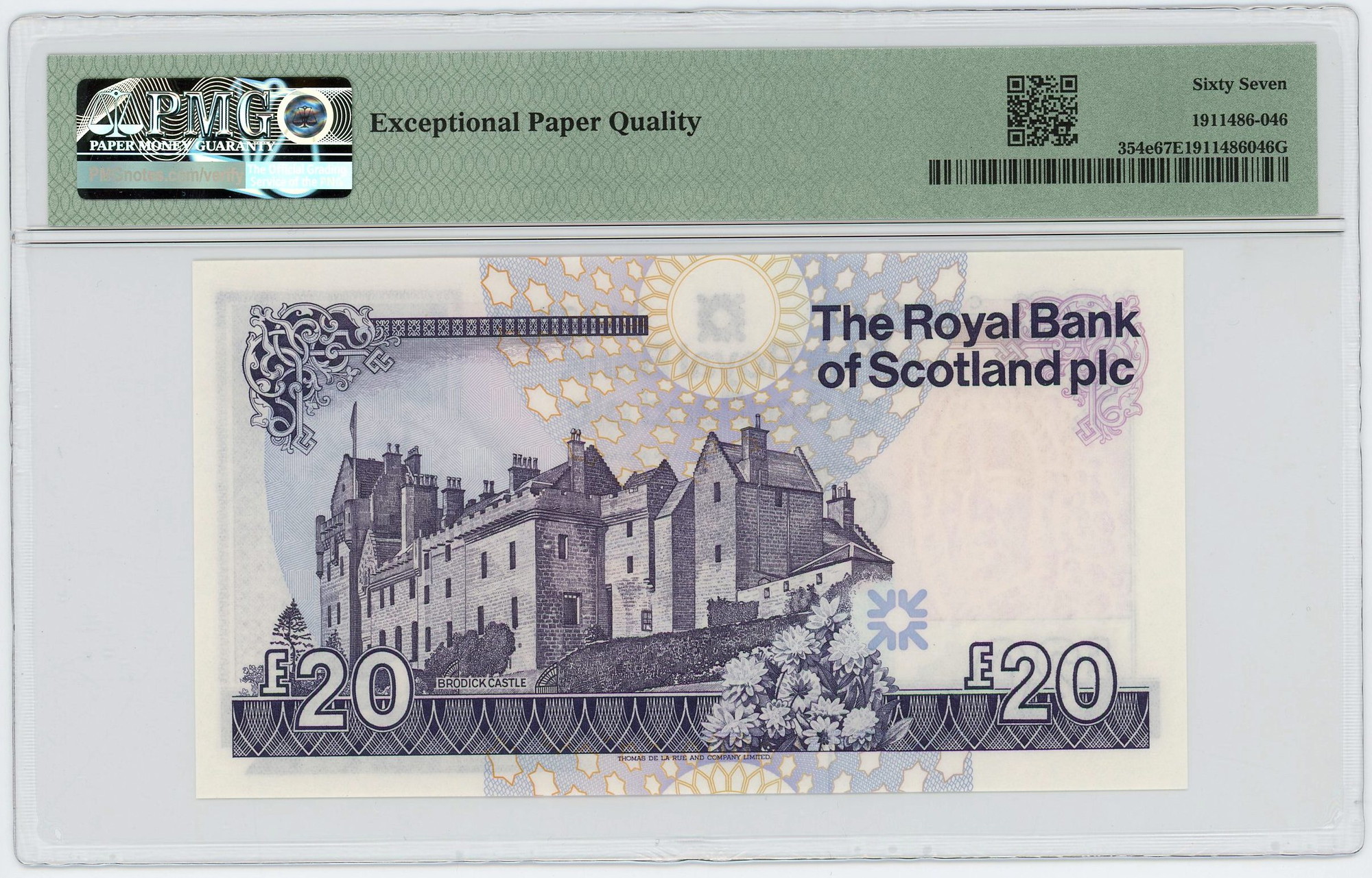 Scotland Royal Bank of Scotland 20 Pounds 2010 PMG 68 EPQ Superb Gem UNC |  Katz Auction