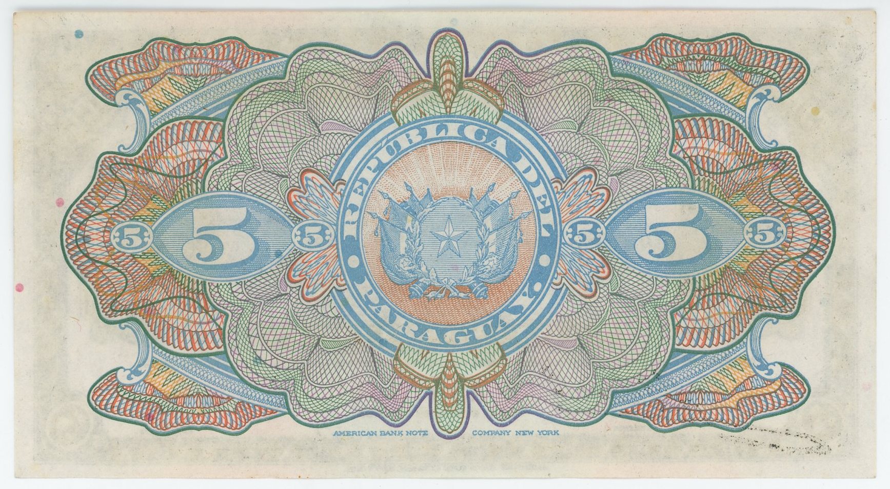 1233 - Paraguay 5 Pesos Fuertes 1923