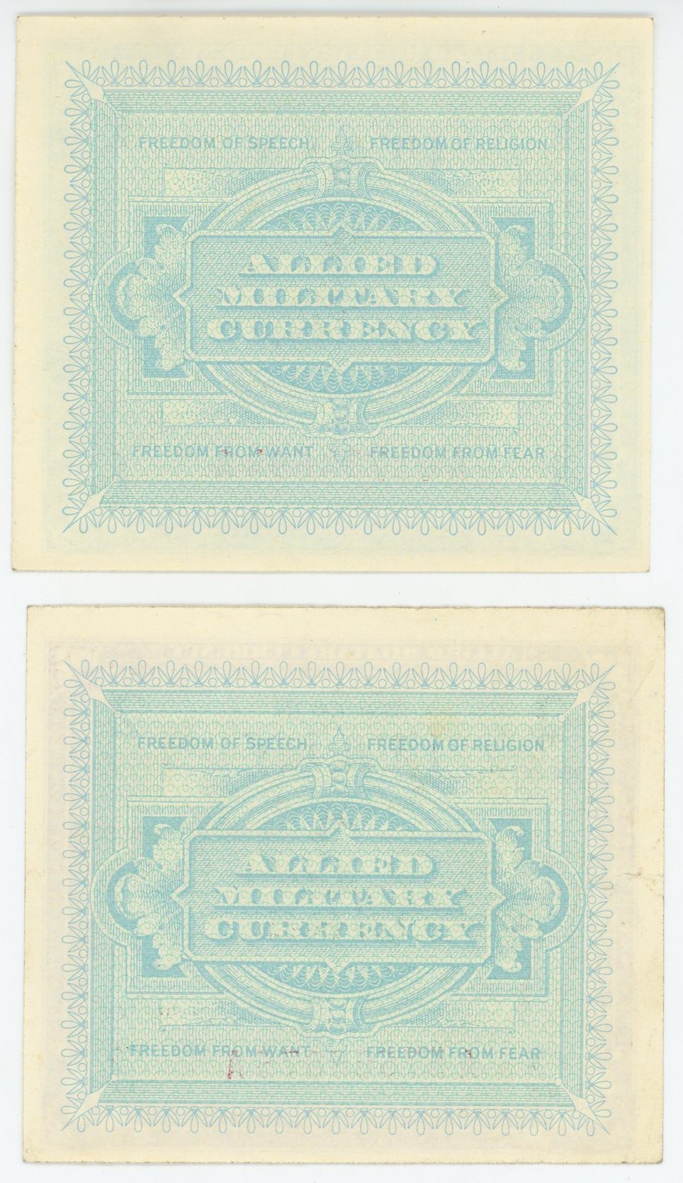 521 - Italy 1 - 2 Lire 1943 Allied Military Currency