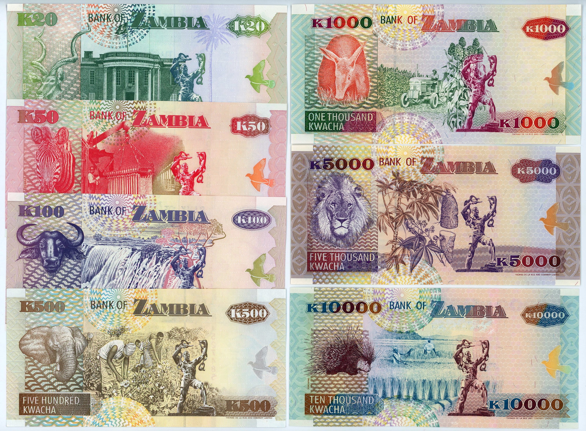 Zambia Full Set of Zambian Kwacha 1992 - 2011 | Katz Auction