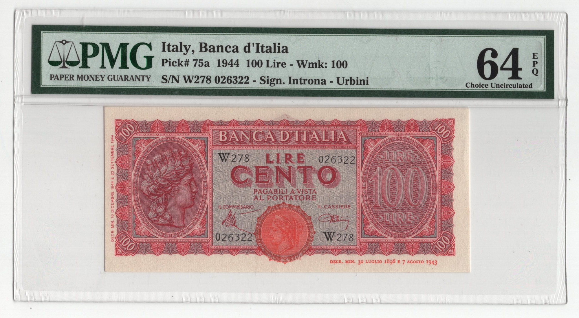 旧紙幣 ドイツ軍票 1000マルク 1944年 PMG鑑定済み 64EPQ - コレクション