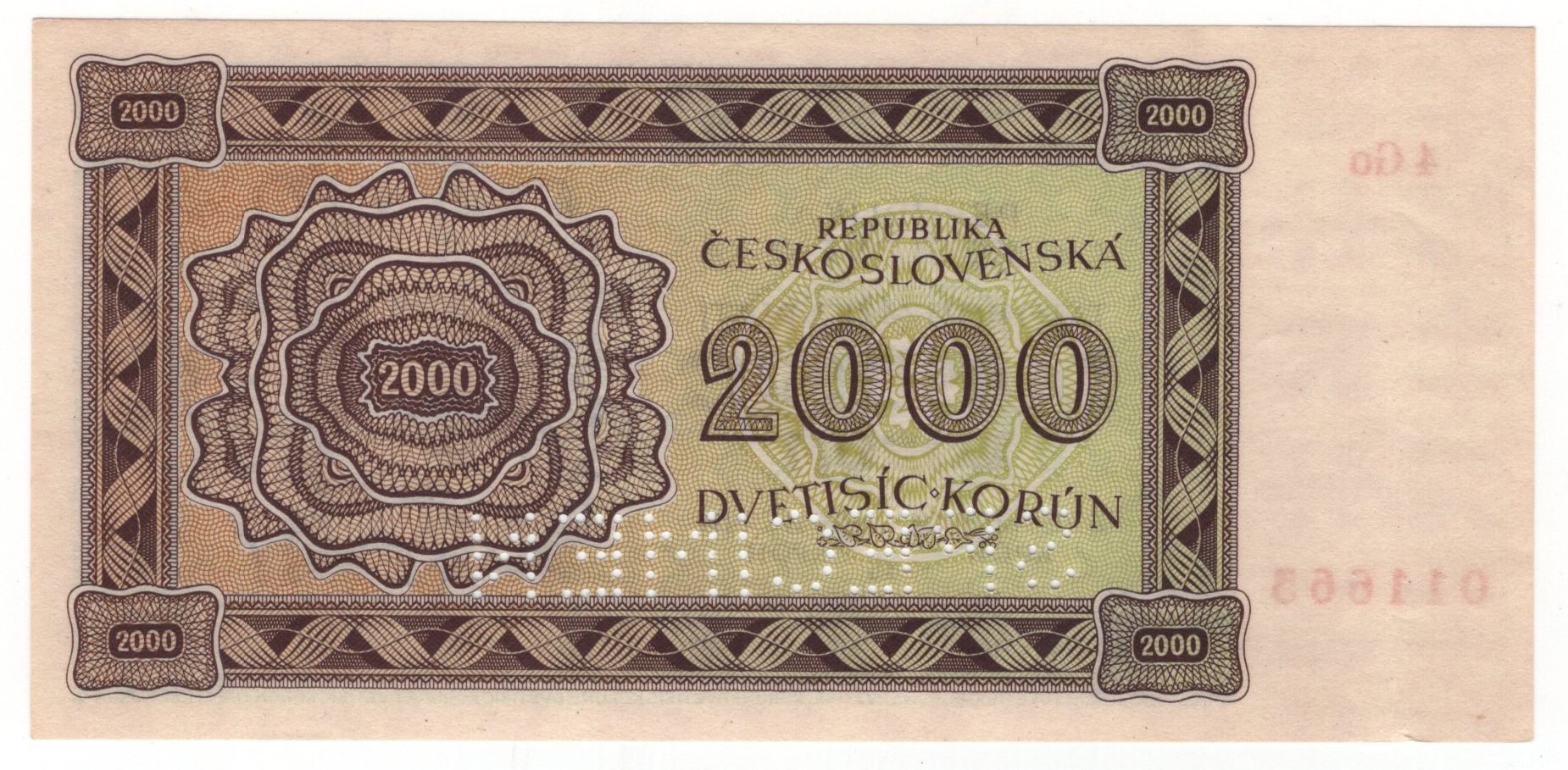 50 - Czechoslovakia 2000 Korun 1945