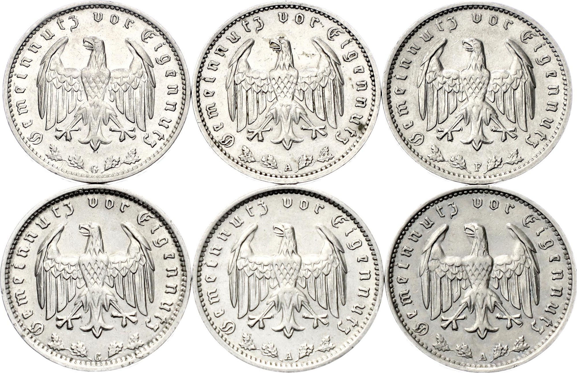 Germany - Third Reich 6 x 1 Reichsmark 1933 - 1937 | Katz Auction