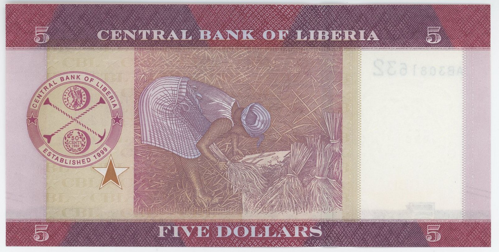 2067 - Liberia 5 Dollars 2016