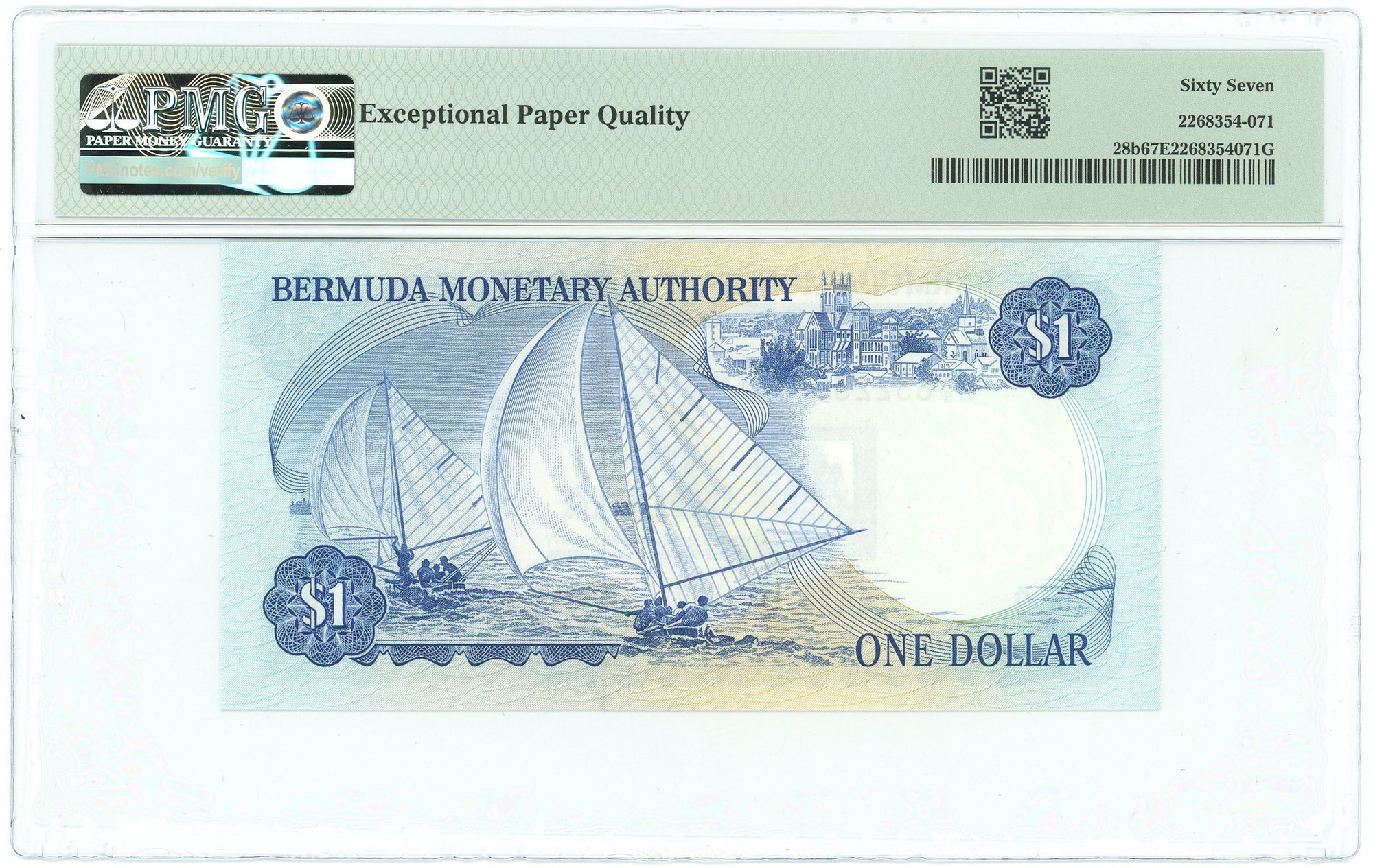 3605 - Bermuda 1 Dollar 1978 -1984 PMG 67 EPQ Superb Gem UNC