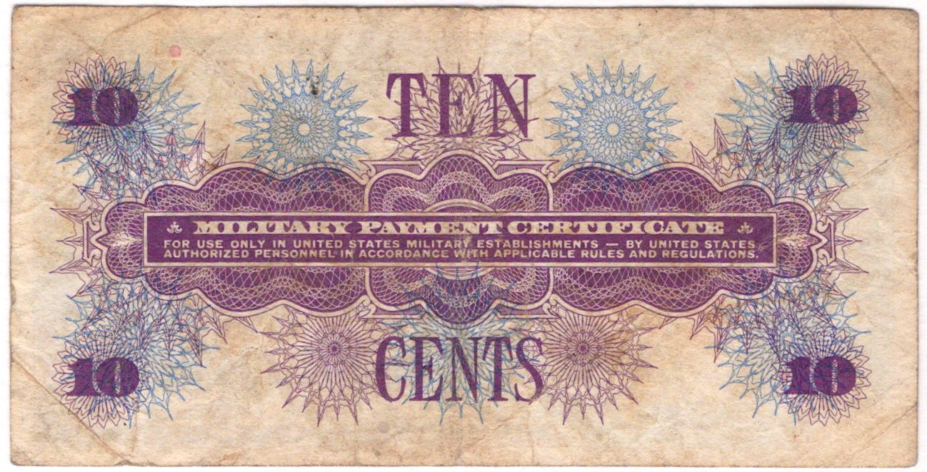 3798 - United States Military Payment Certificate 10 Cents 1968 (ND)