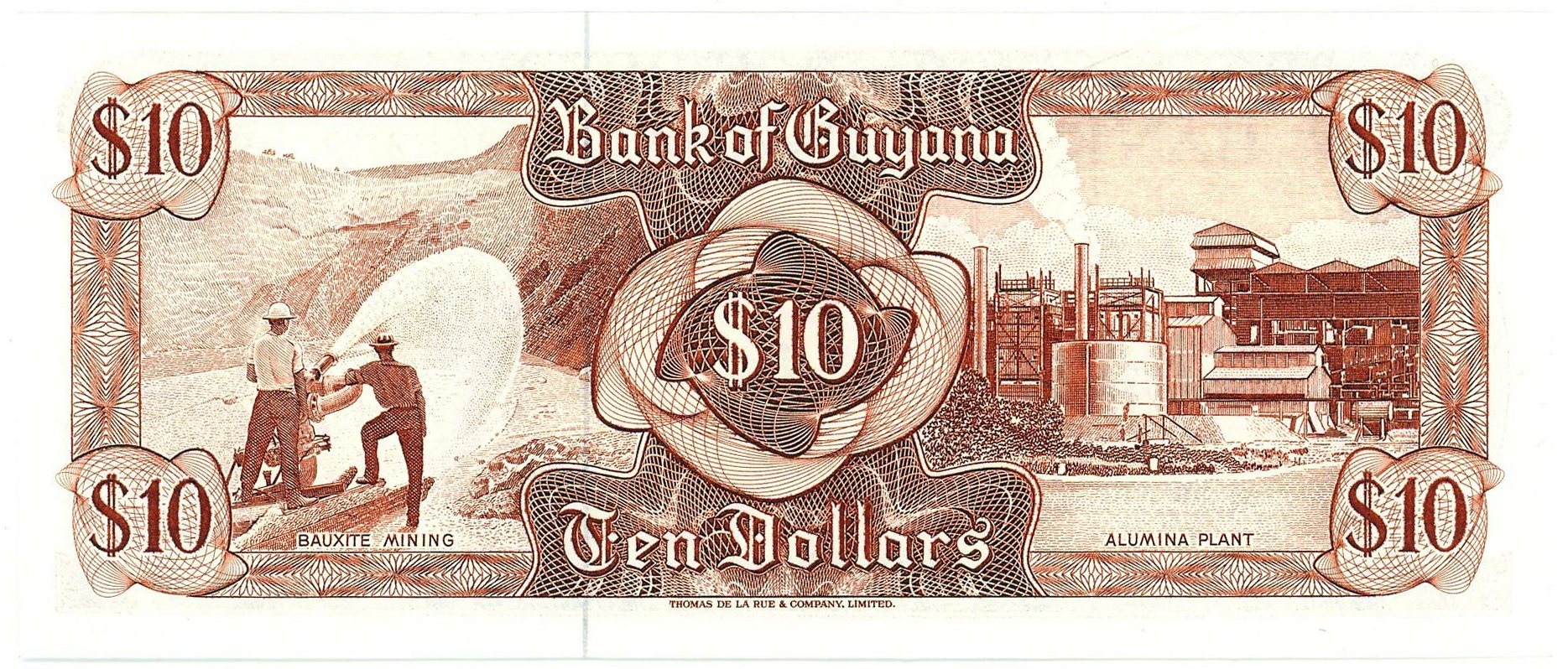 3709 - Guyana 10 Dollars 1992 (ND)