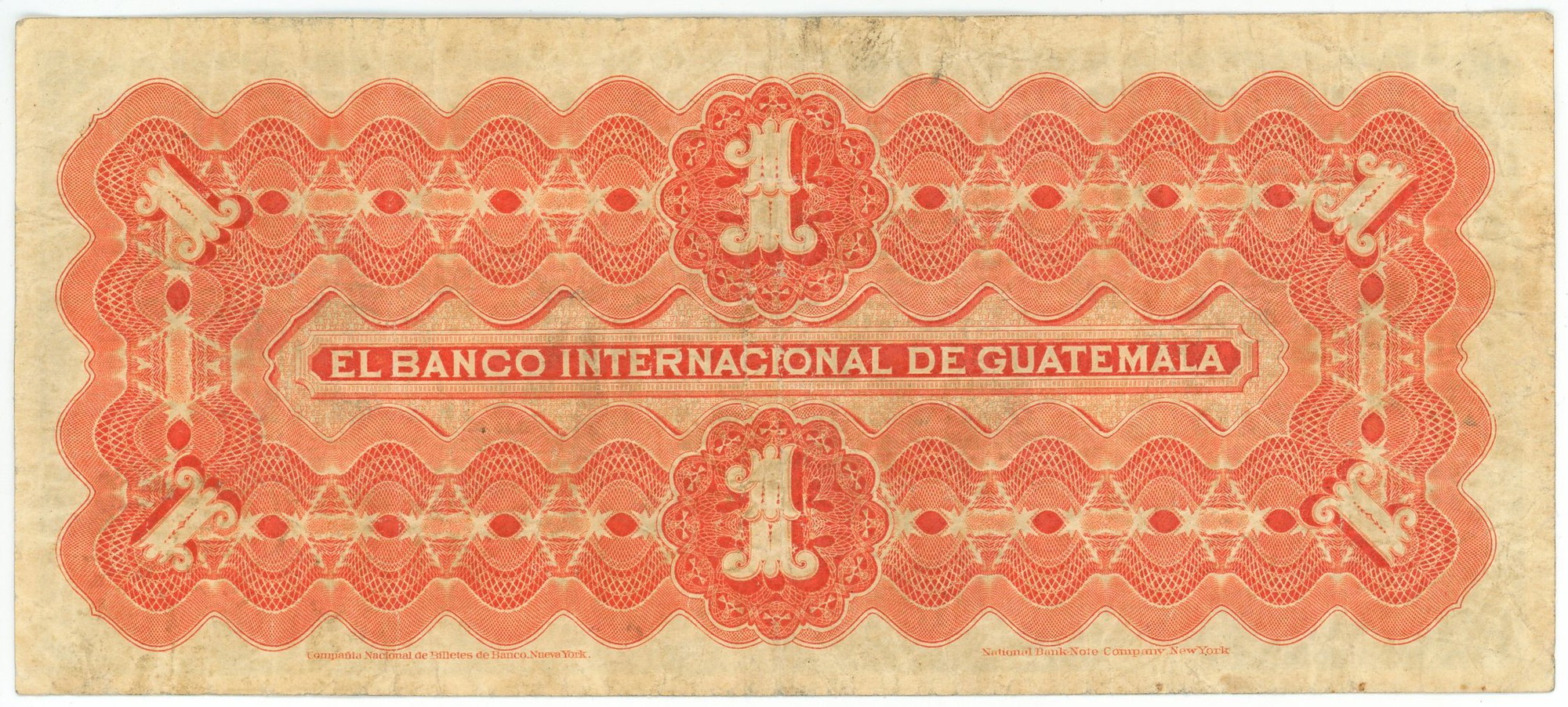3704 - Guatemala Banco Internacional de Guatemala 1 Peso 1923