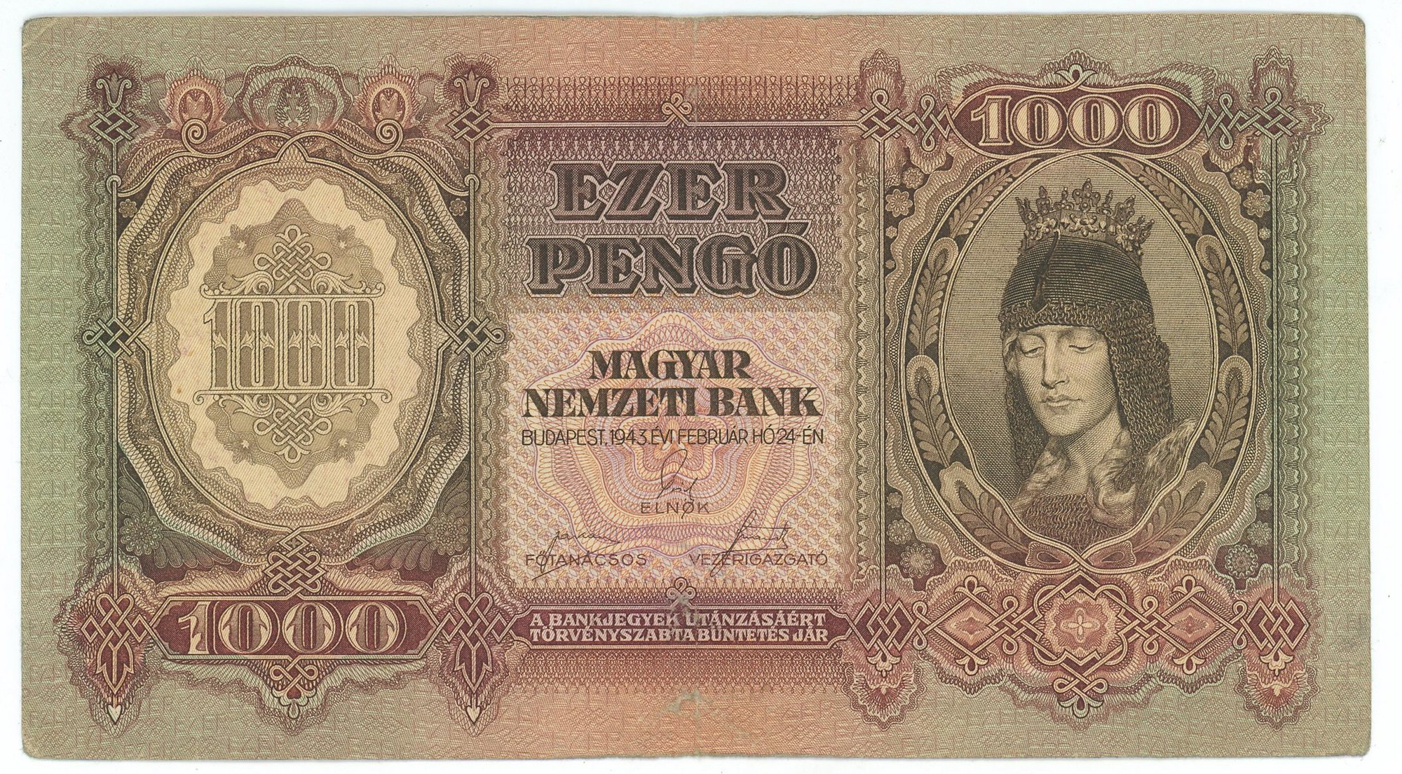 1859 - Hungary 1000 Pengo 1943